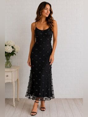 ESCADA Black Romantic Cocktail Dress 8 NWT